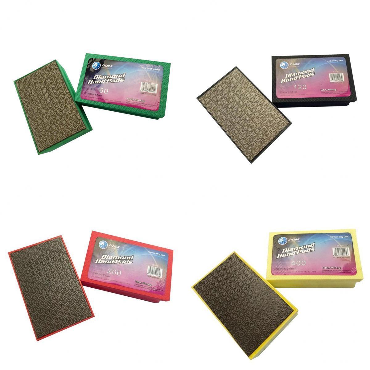 4pcs Electroplated Diamond Hand Polishing Pads Foam Back for Granite Marble