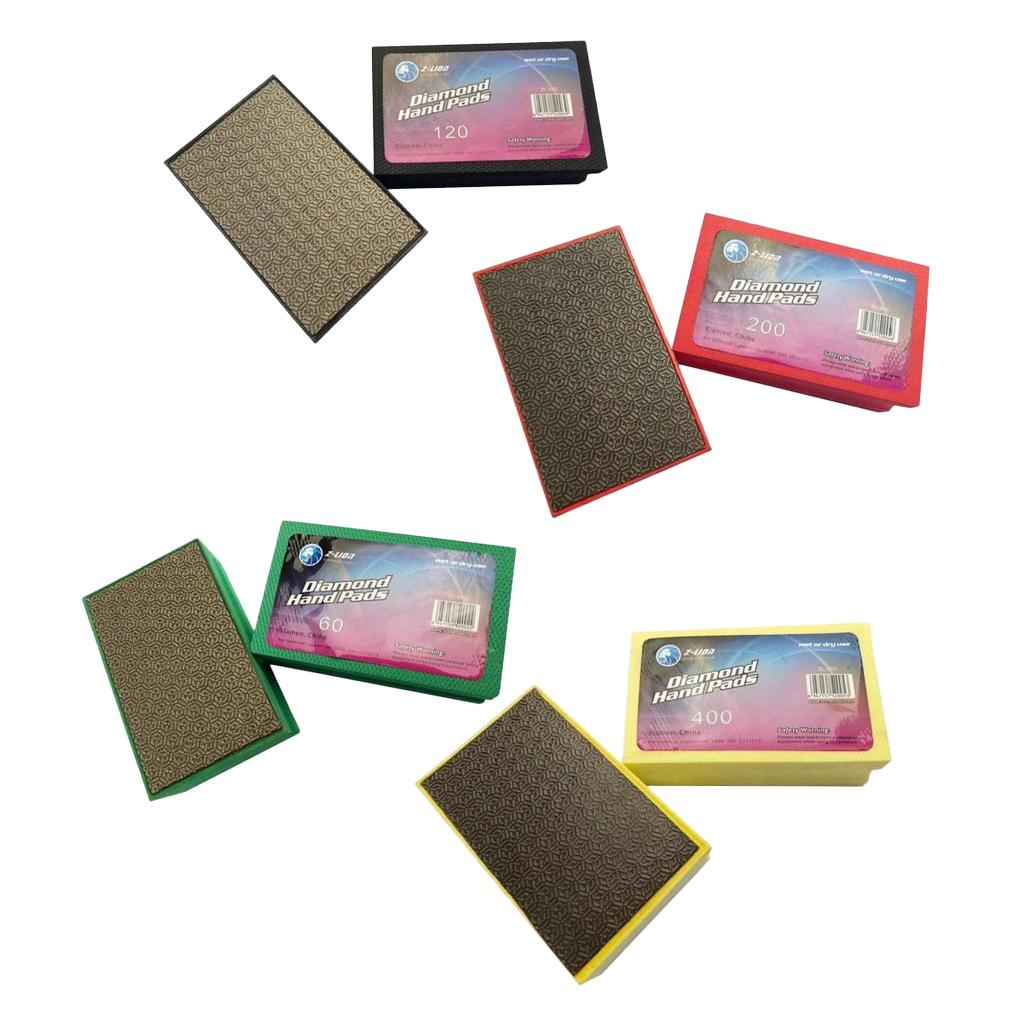 4pcs Electroplated Diamond Hand Polishing Pads Foam Back for Granite Marble
