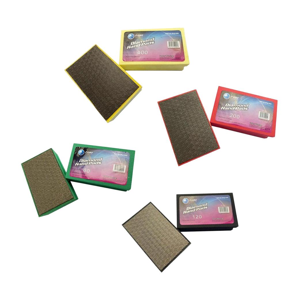 4pcs Electroplated Diamond Hand Polishing Pads Foam Back for Granite Marble