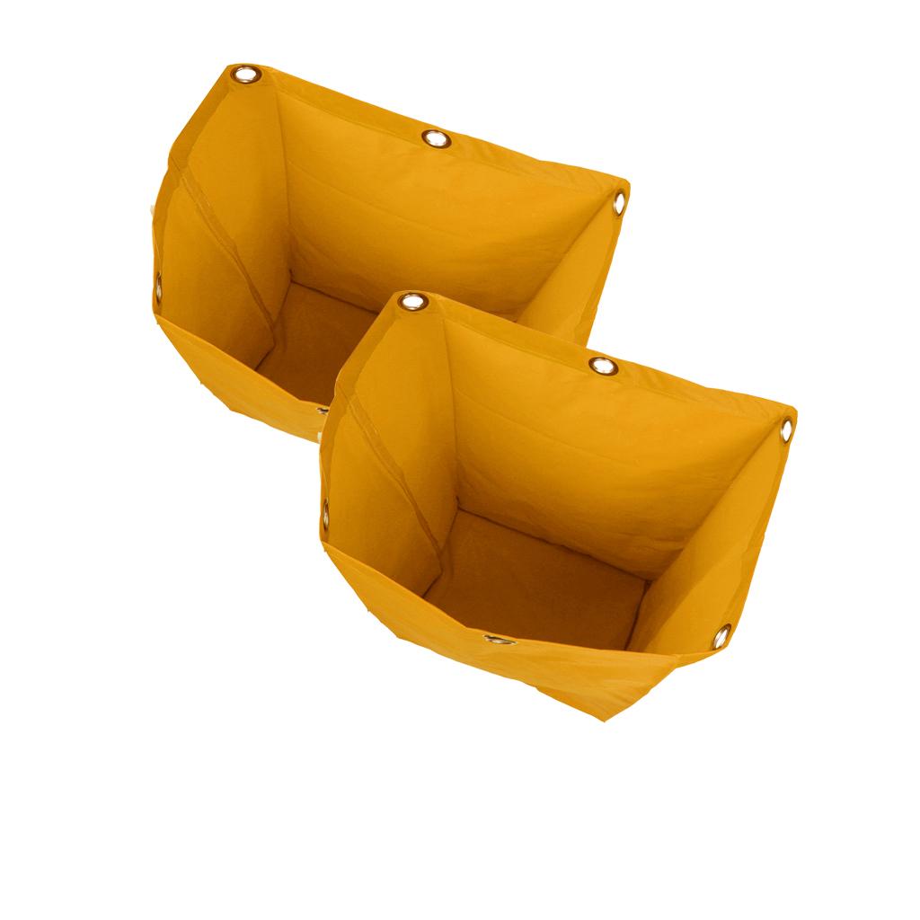 2x Oxford Waterproof Janitorial Cleaning Cart Bag Storage Bag Cleaner Yellow