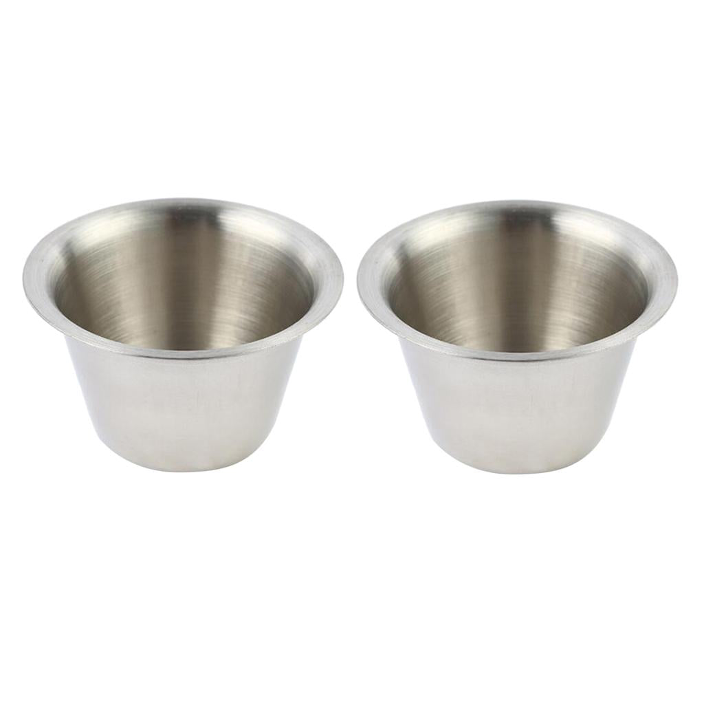 2pcs 2oz Stainless Steel Restaurant Kitchen Condiment Dipping Sauce Cup