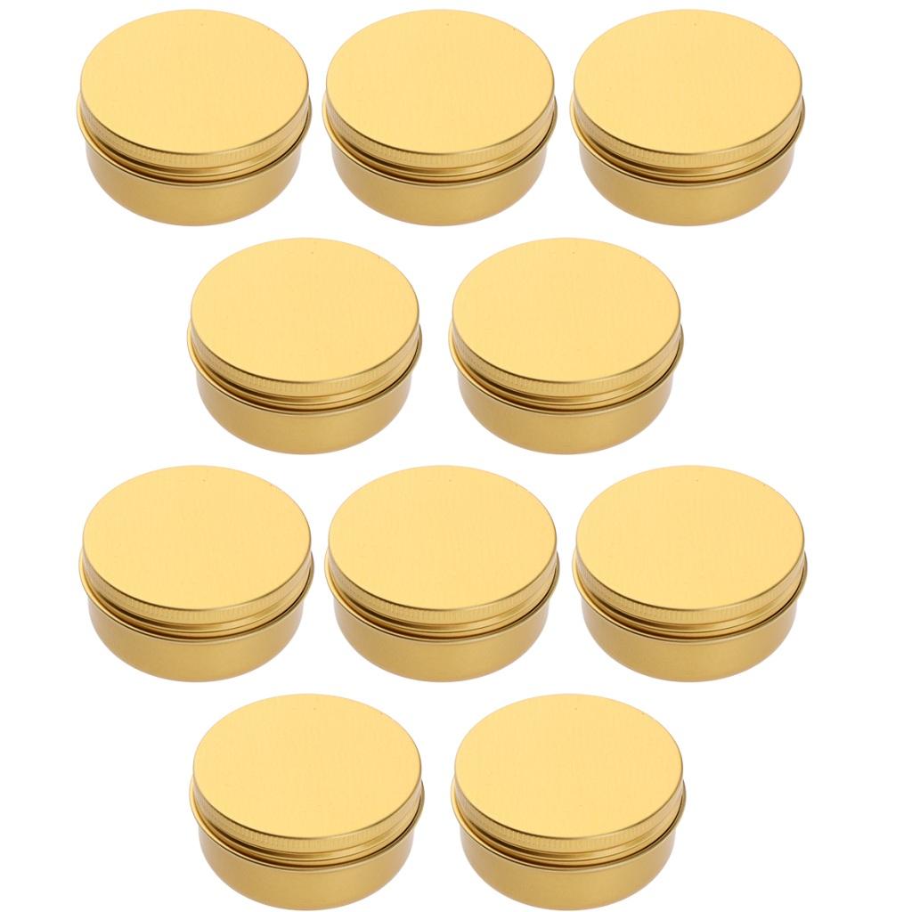10pcs Empty Makeup Aluminium Pot Jar Tin Lip Balm Container Storage Box
