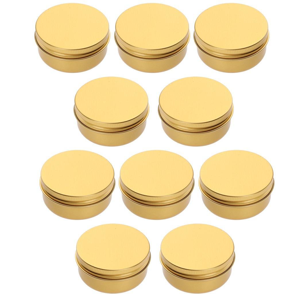 10pcs Empty Makeup Aluminium Pot Jar Tin Lip Balm Container Storage Box