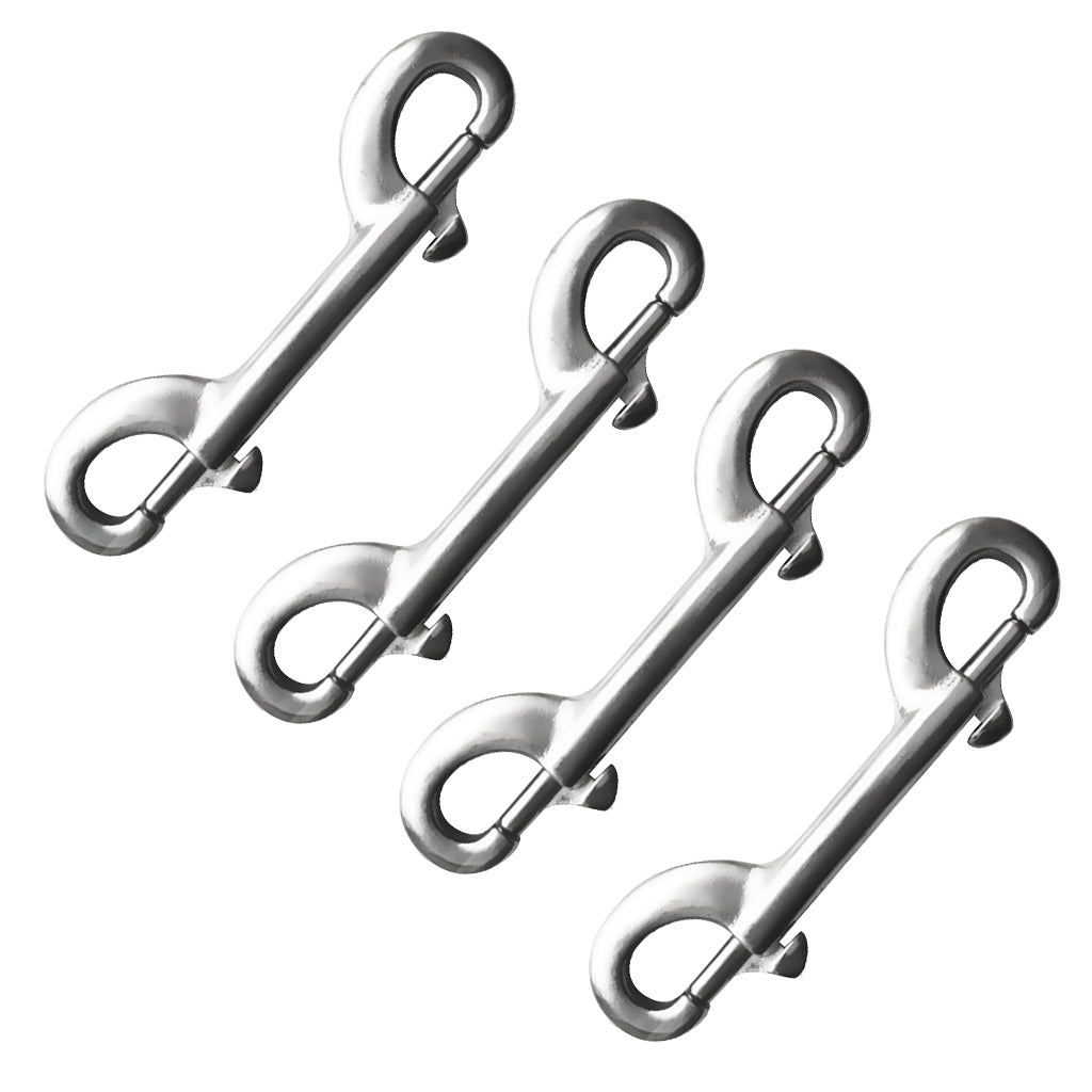 4 Pieces 10cm Scuba Diving 316 Stainless Steel Double Ended Snap Bolt Clip