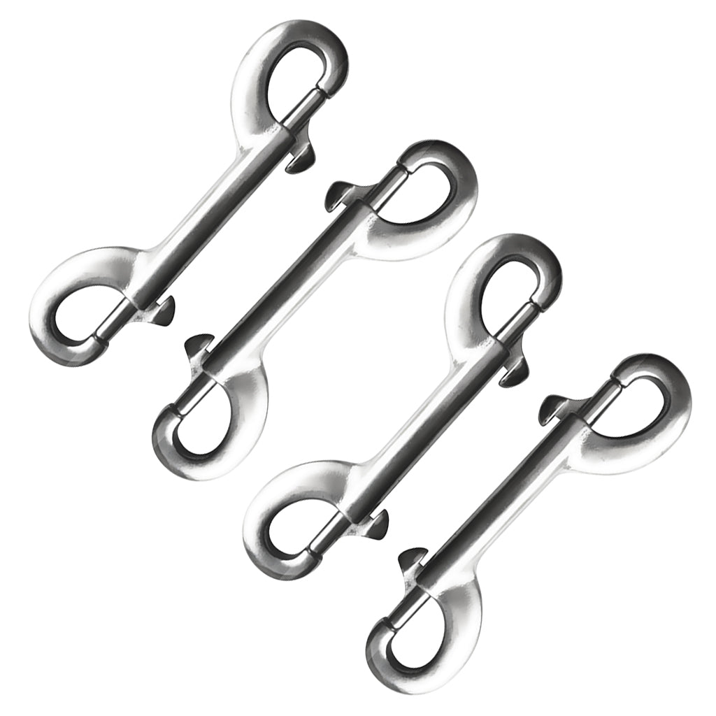 4 Pieces 10cm Scuba Diving 316 Stainless Steel Double Ended Snap Bolt Clip