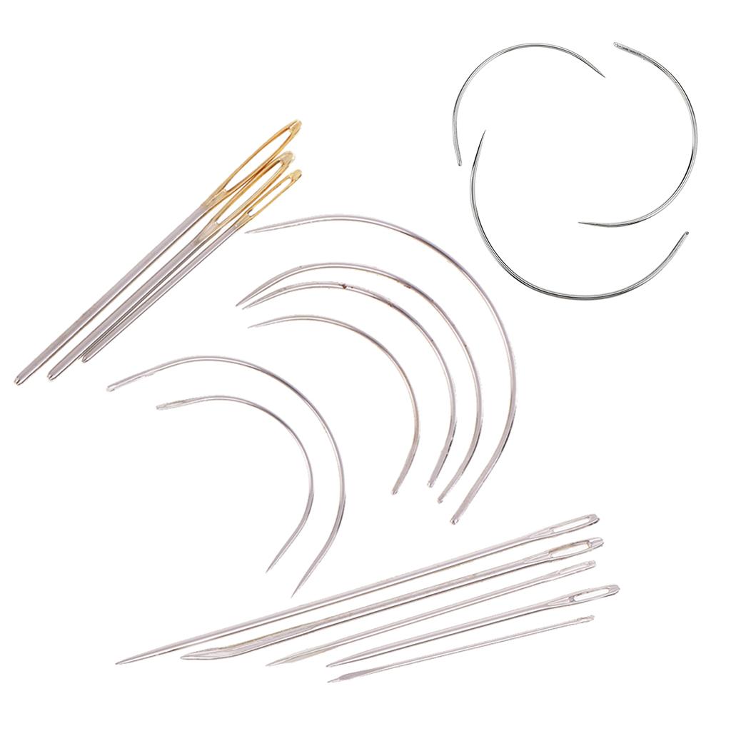 17 Pieces Hand Repair Upholstery Sewing Needles Carpet Leather Curved Canvas