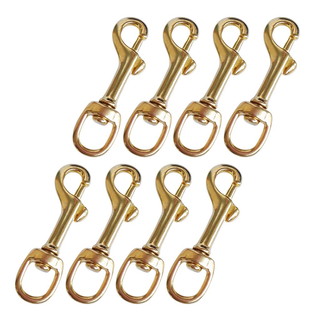 8 Pieces Brass Swivel Eye Bolt Snap Hook Clip for Underwater Scuba Diving