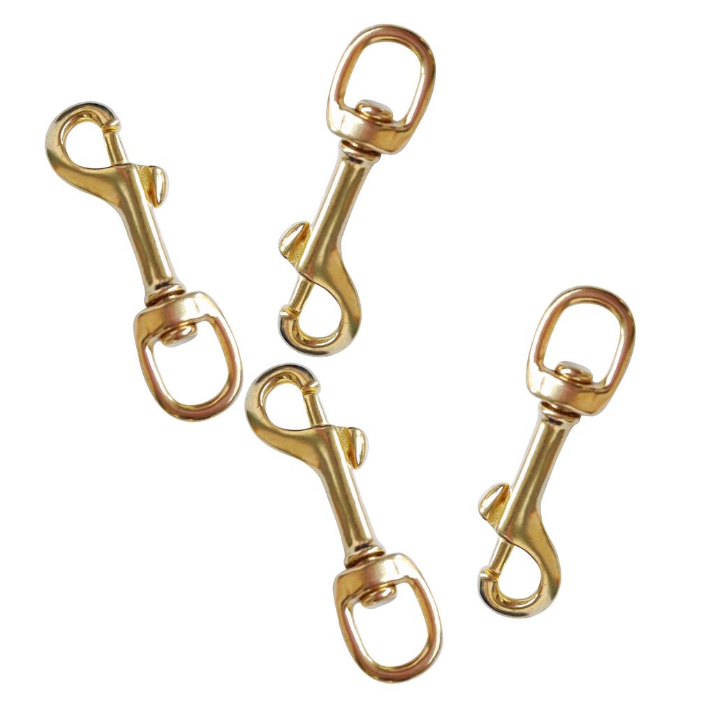 4 Pieces Brass Swivel Eye Bolt Snap Hook Clip for Underwater Scuba Diving