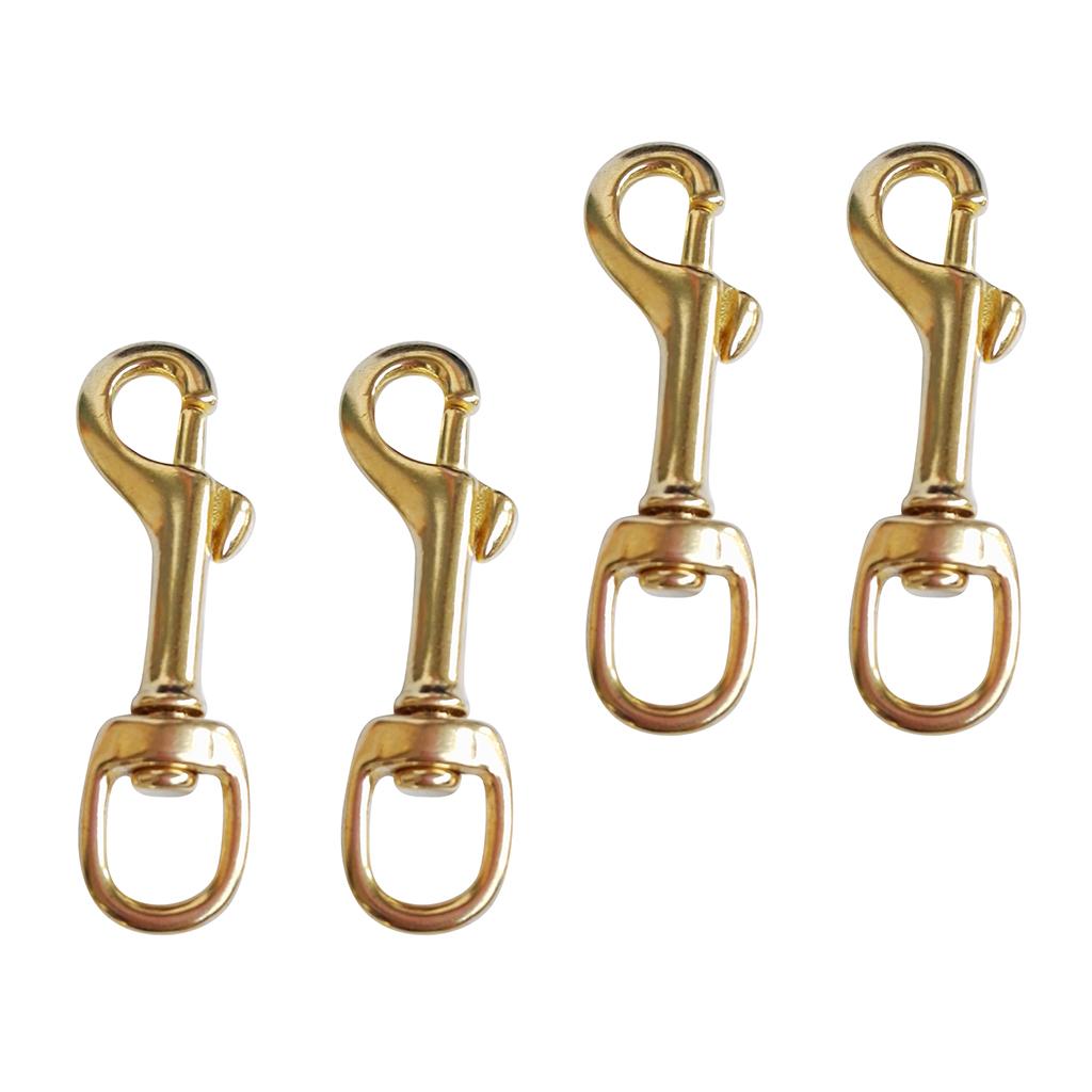 4 Pieces Brass Swivel Eye Bolt Snap Hook Clip for Underwater Scuba Diving