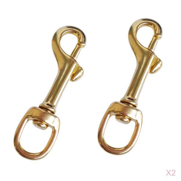 4 Pieces Brass Swivel Eye Bolt Snap Hook Clip for Underwater Scuba Diving
