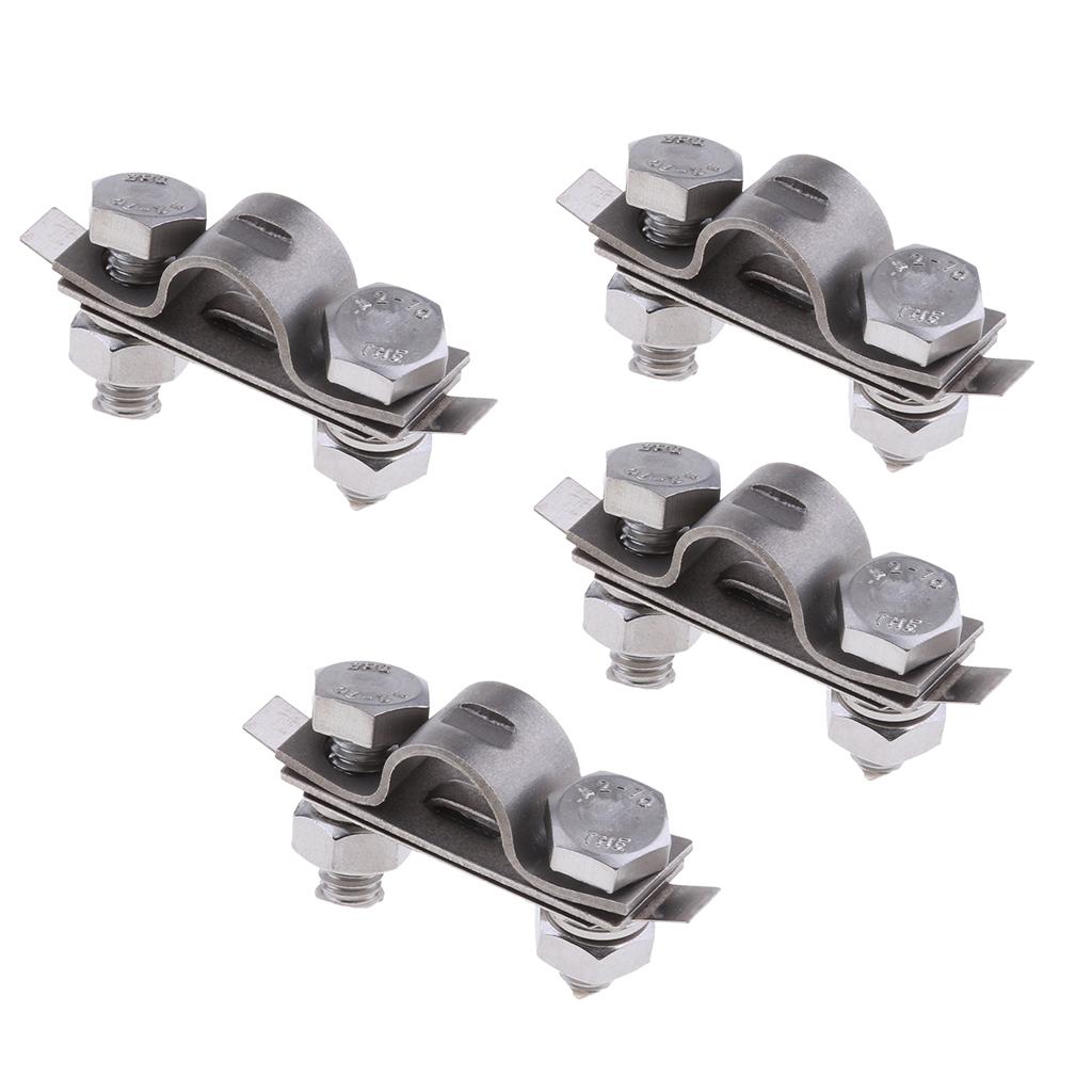 4Pcs 304 Stainless Steel Control Throttle Cable U Shaped Clamp Boat Hardware