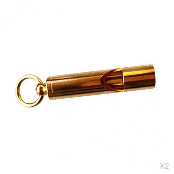 2Pcs Portable Solid Brass Whistle for Scuba Diving Camping Hiking Sports