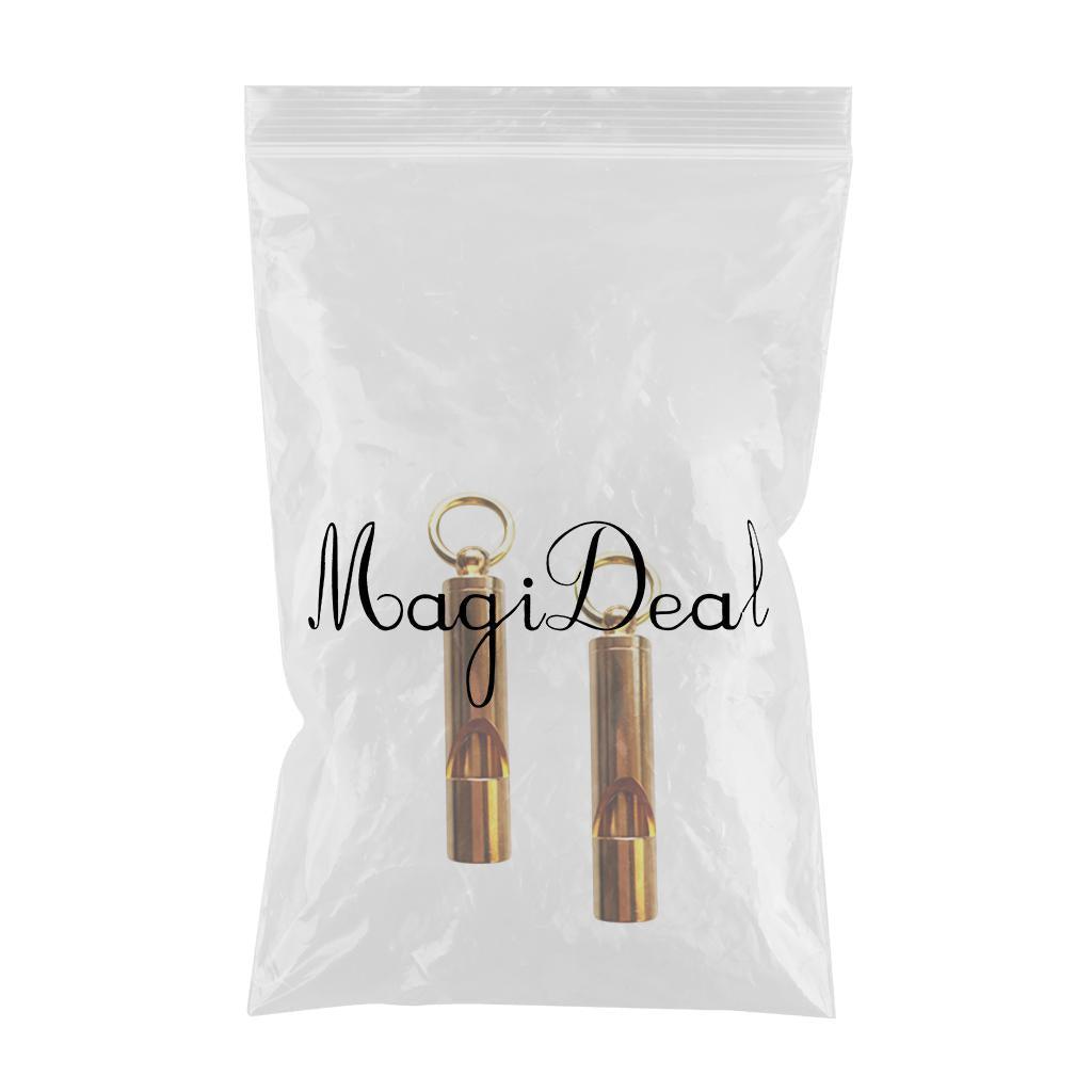 2Pcs Portable Solid Brass Whistle for Scuba Diving Camping Hiking Sports
