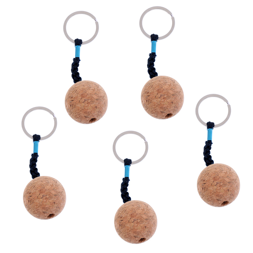 5PCS 3.5cm Floating Cork Keyring Water Buoyant Key Ring Marine Sailing Boat