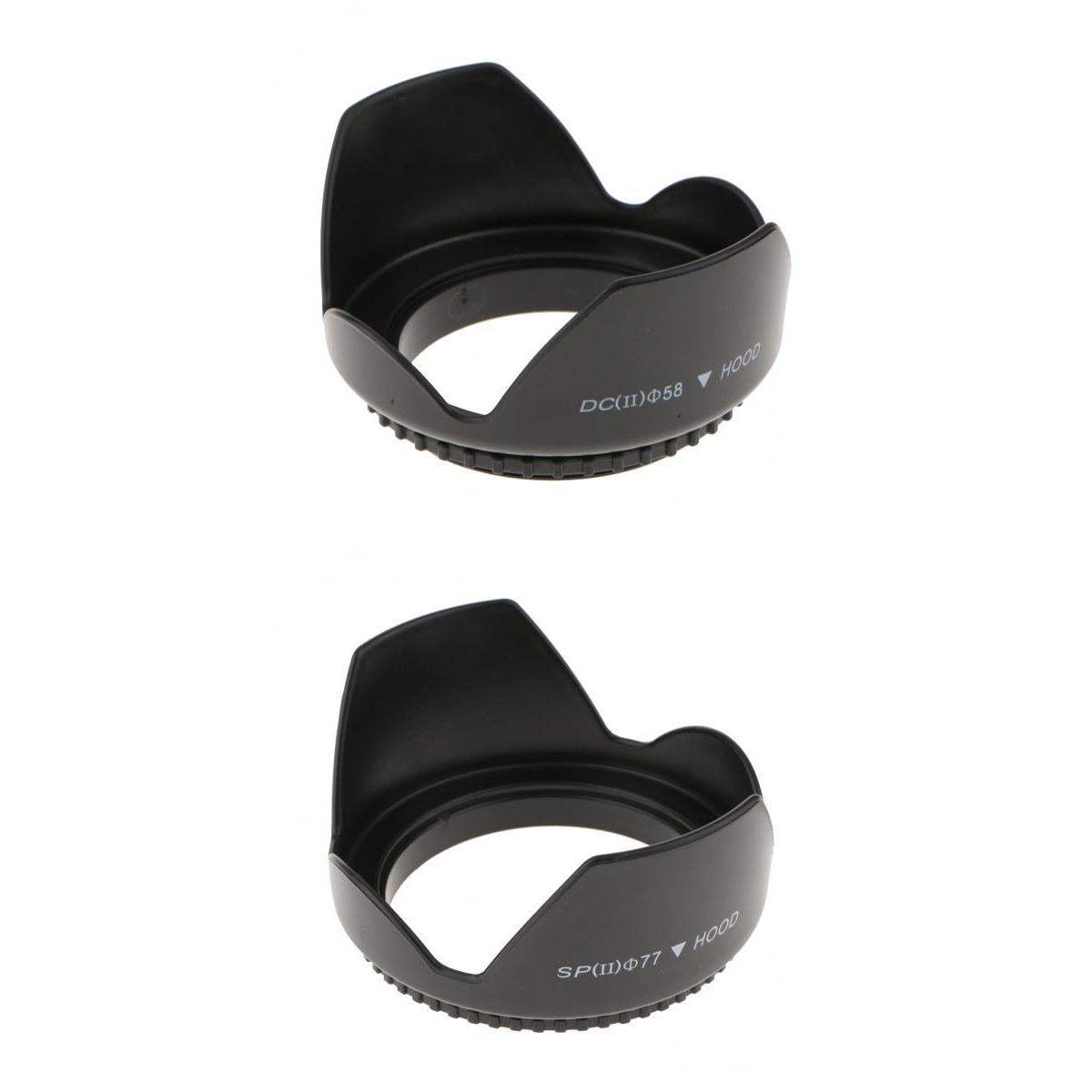 58mm 77mm Reversible Tulip Flower Crown Petal Shaped Camera Lens Hood