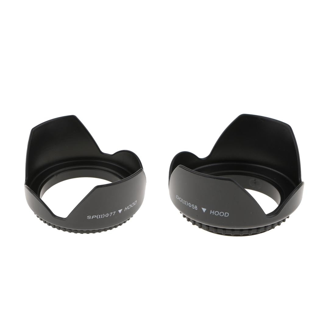 58mm 77mm Reversible Tulip Flower Crown Petal Shaped Camera Lens Hood