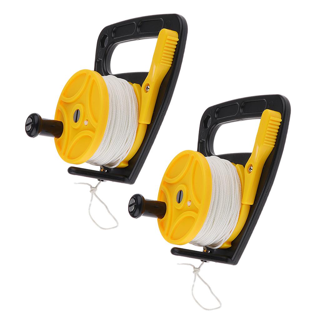 2PCS Dive Reel 150ft Underwater Scuba Diving Reel with Line Guide & Stopper