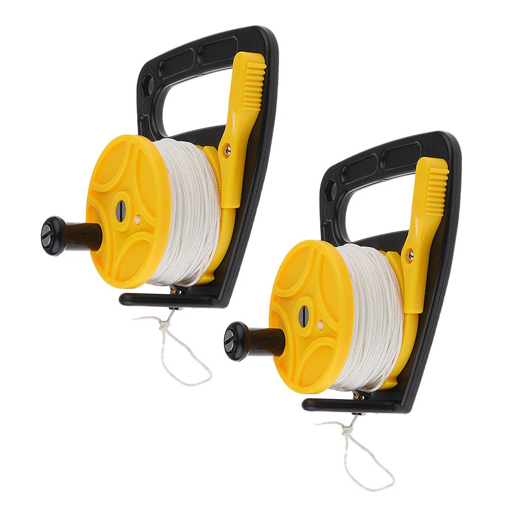 2PCS Dive Reel 150ft Underwater Scuba Diving Reel with Line Guide & Stopper