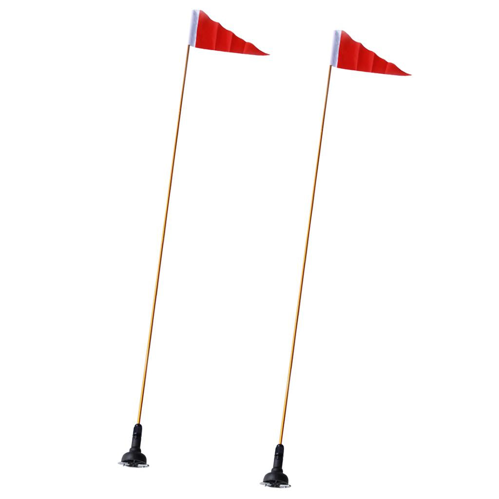 2PCS 1.2M Safety Flag Base Kit with Rail Mount Base Canoe Kayak Accessories