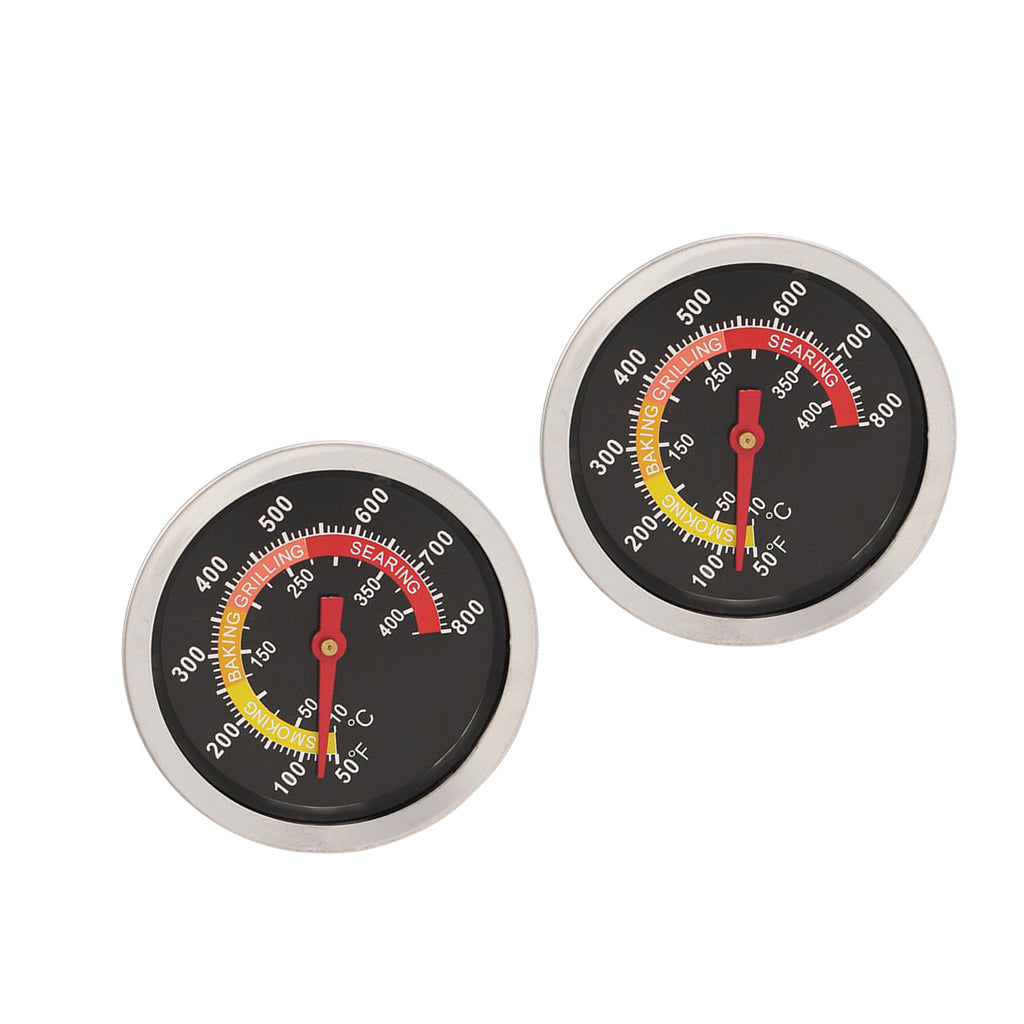 2Pcs BBQ Smoker Grill Thermometer Temperature Gauge 10-400 Degree