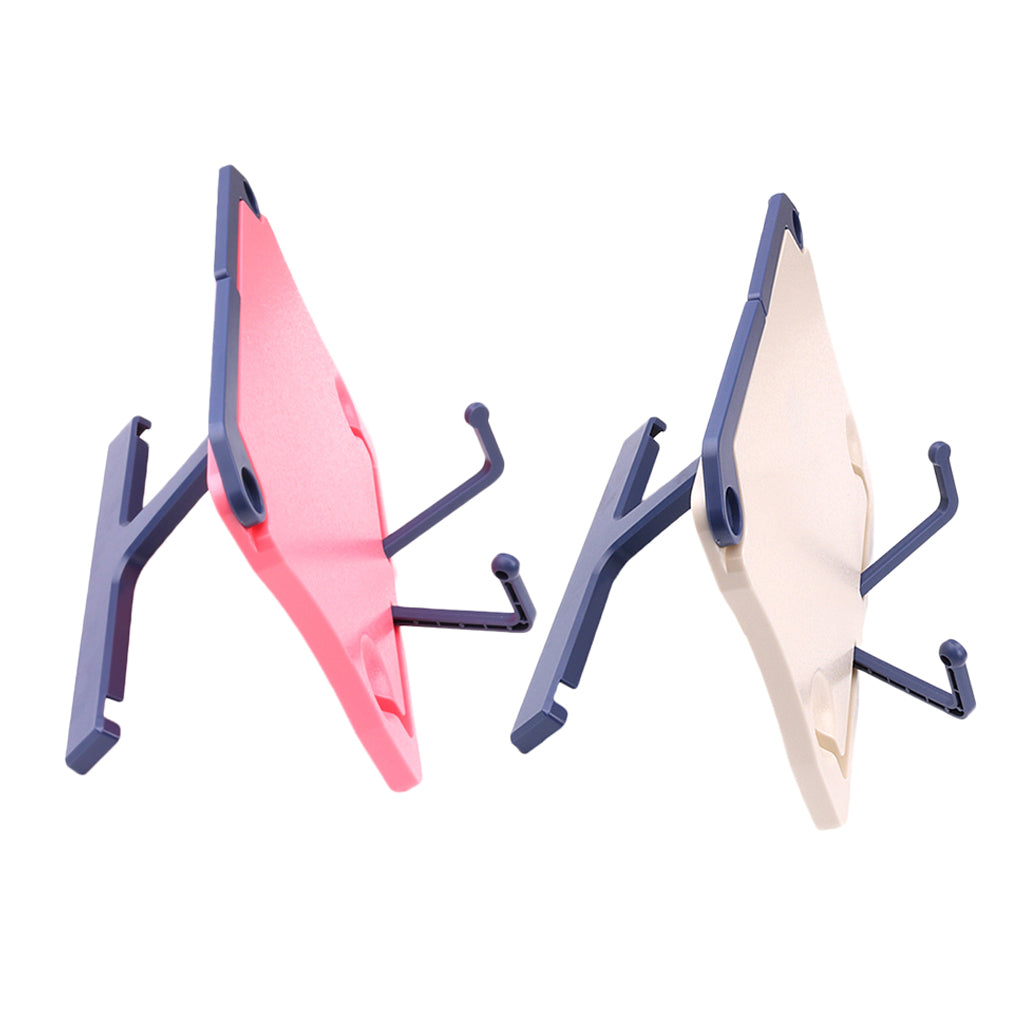 2x Portable Reading Book Stand Music Stand Adjustable Holder Rack White+Pink