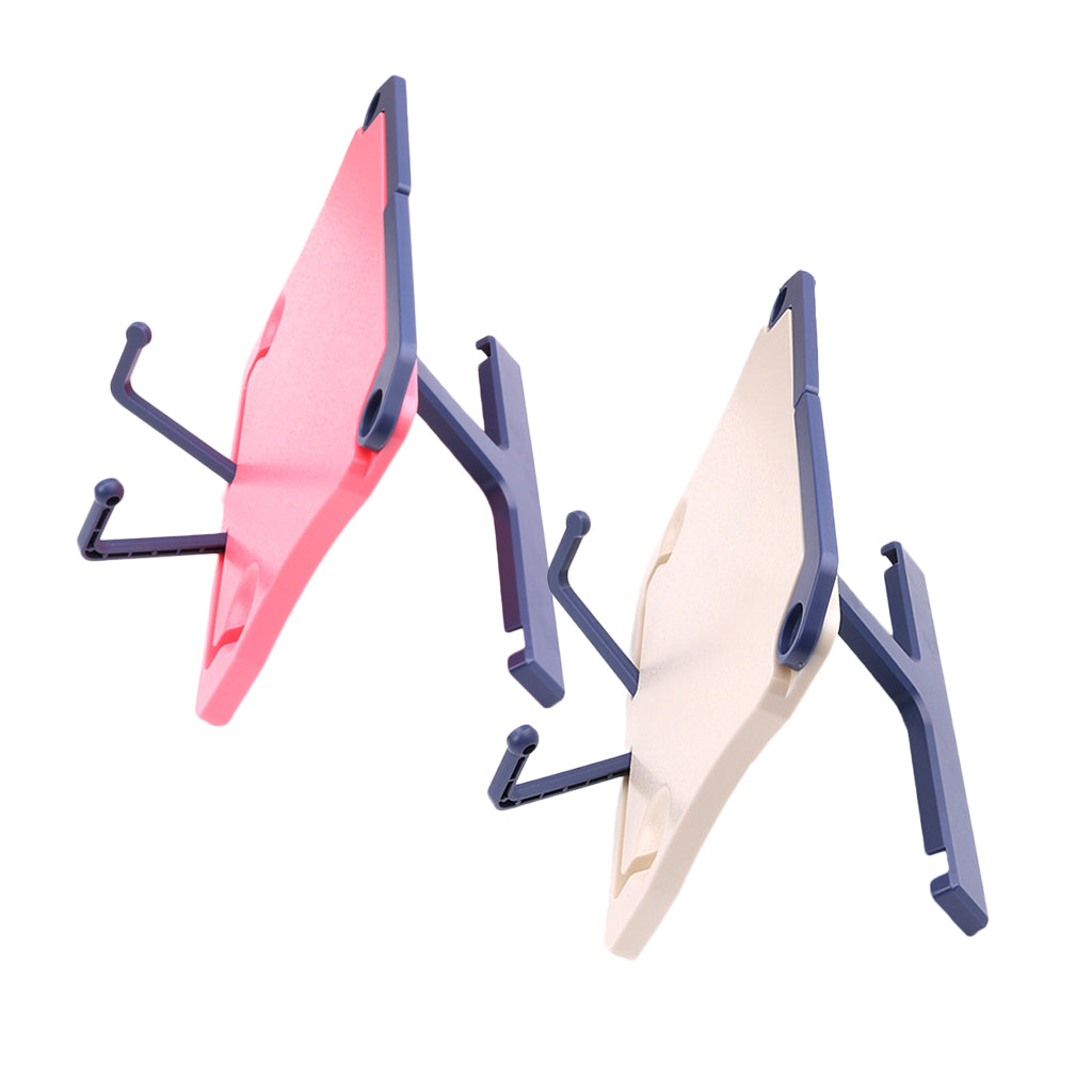 2x Portable Reading Book Stand Music Stand Adjustable Holder Rack White+Pink