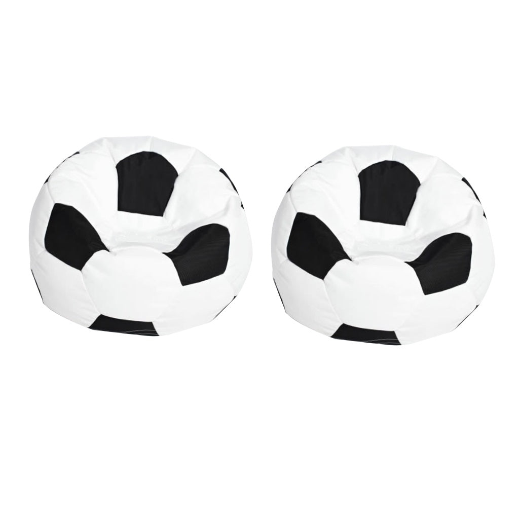 2x Football Print Oxford Bean Bag Cover Sofa Slipcover Toy Storage Bag White