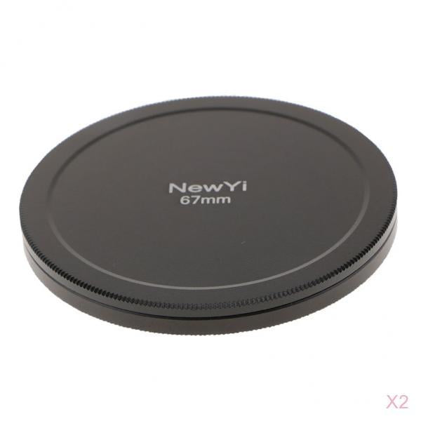 2x 67mm Camera Lens Filter Storage Cap Case Metal Protection Box Cover Black
