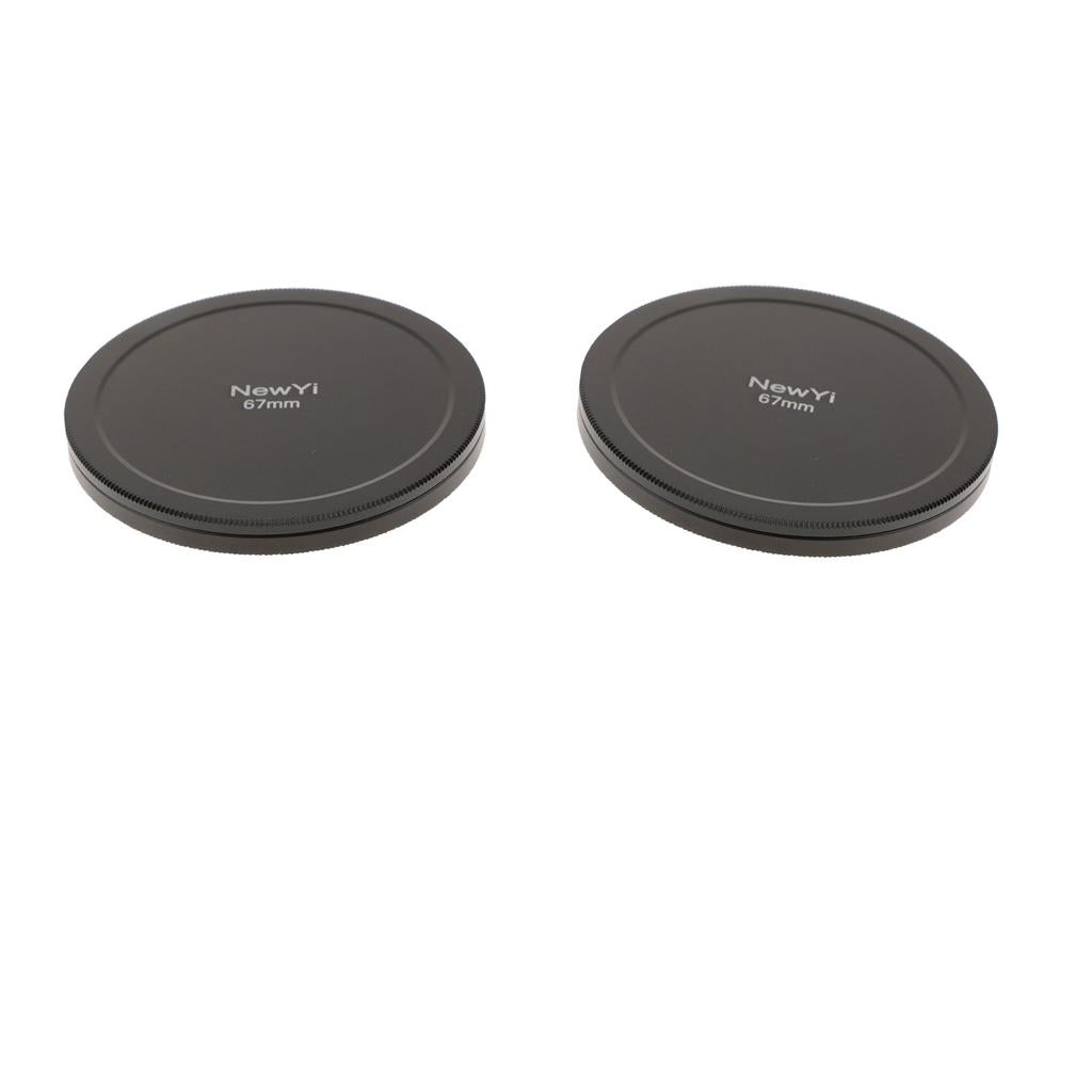 2x 67mm Camera Lens Filter Storage Cap Case Metal Protection Box Cover Black