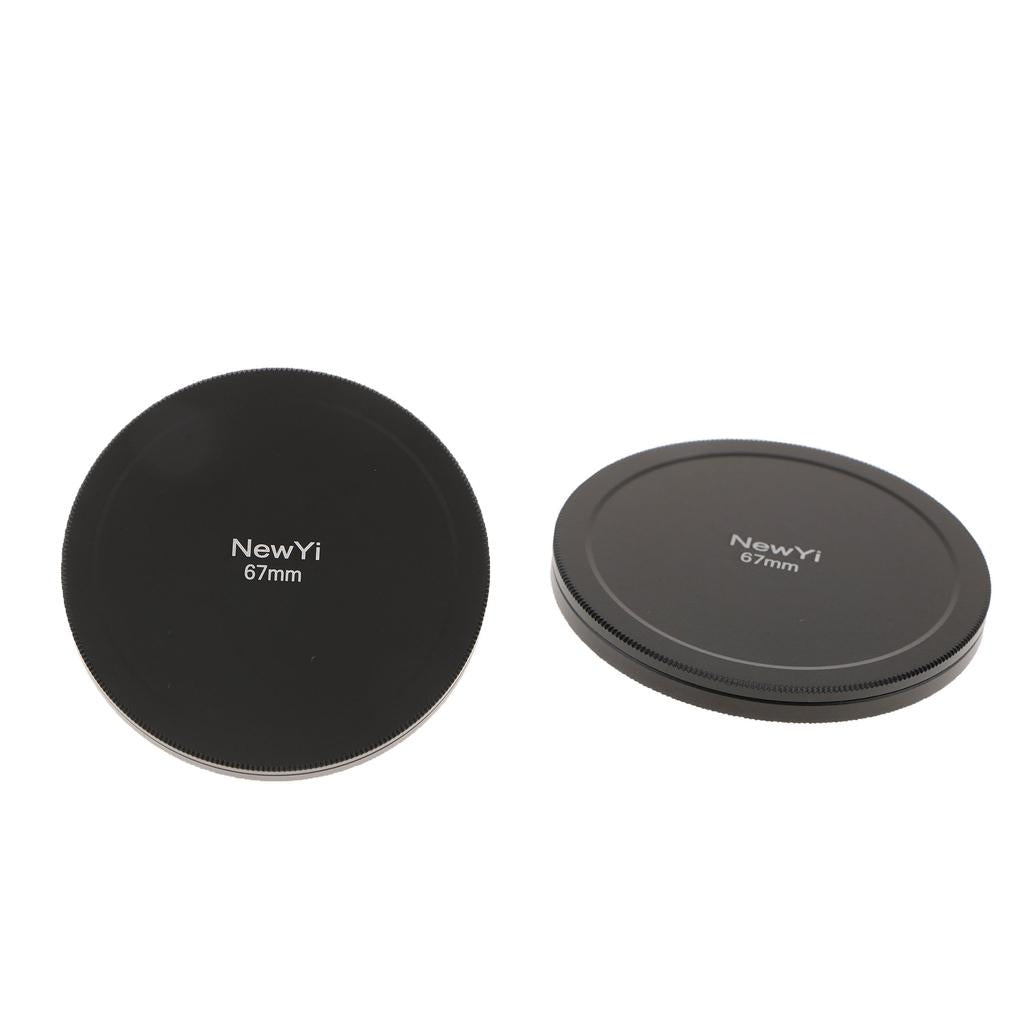 2x 67mm Camera Lens Filter Storage Cap Case Metal Protection Box Cover Black
