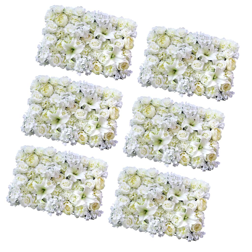 6x Artificial Rose Peony Lily Wall Panels Wedding Venue Decor Backdrops