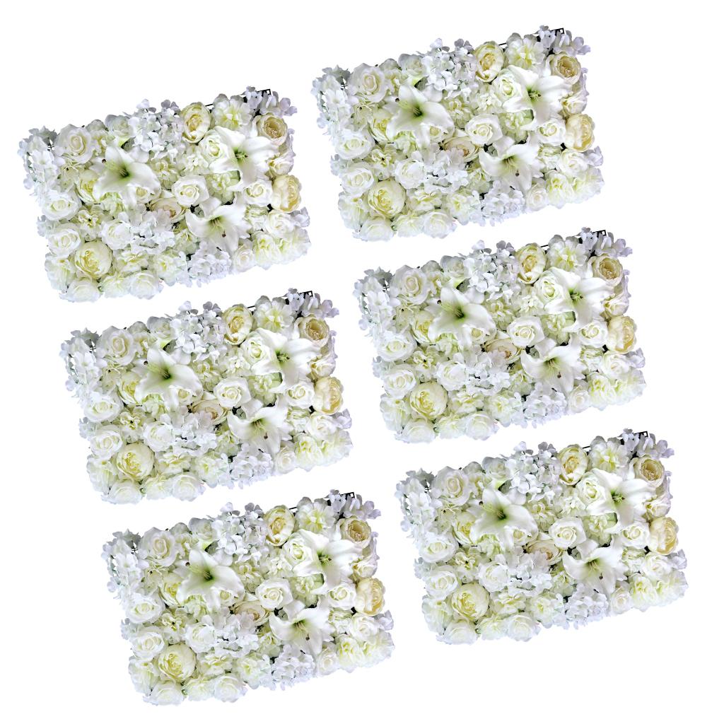 6x Artificial Rose Peony Lily Wall Panels Wedding Venue Decor Backdrops