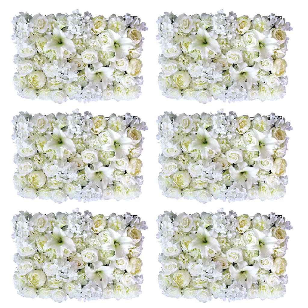 6x Artificial Rose Peony Lily Wall Panels Wedding Venue Decor Backdrops