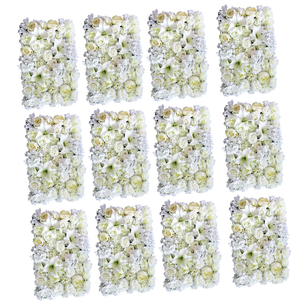 12x Artificial Rose Peony Lily Wall Panels Wedding Venue Decor Backdrops