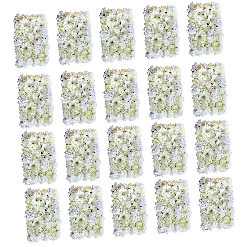 20x Artificial Rose Peony Lily Wall Panels Wedding Venue Decor Backdrops