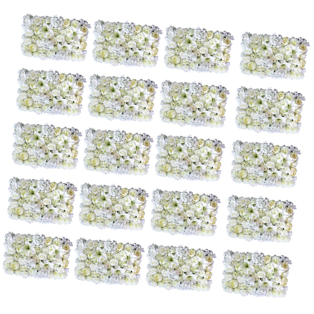 20x Artificial Rose Peony Lily Wall Panels Wedding Venue Decor Backdrops