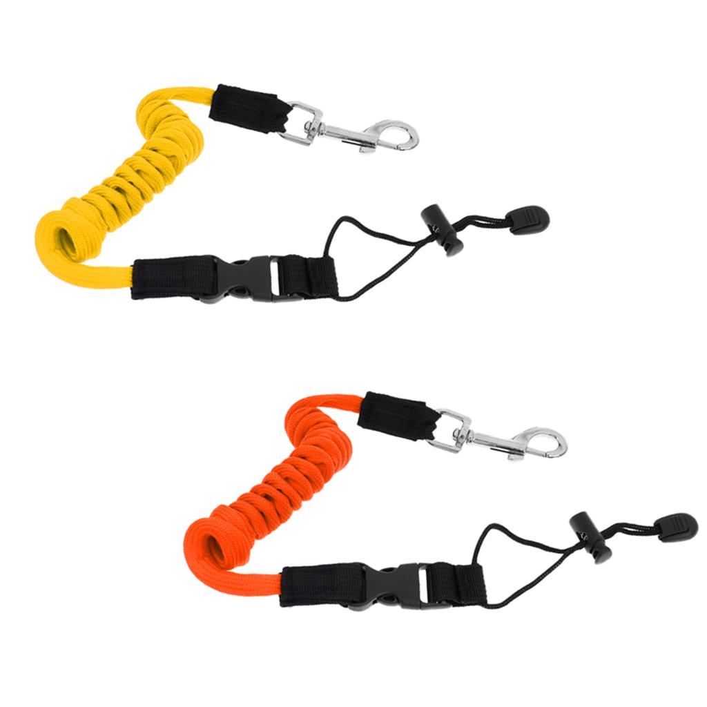 2PCS Safety Kayak Paddle Leash Fishing Rod Pole Coiled Lanyard Cord