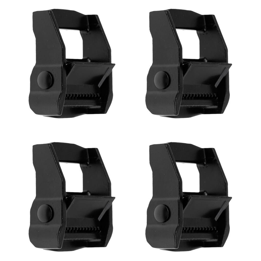 4PCS Kayak Canoe Carrier Cam Buckle Toggle Clip Strap Webbing Buckle Black