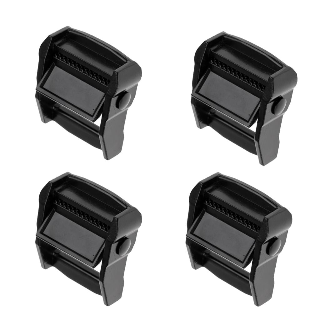 4PCS Kayak Canoe Carrier Cam Buckle Toggle Clip Strap Webbing Buckle Black