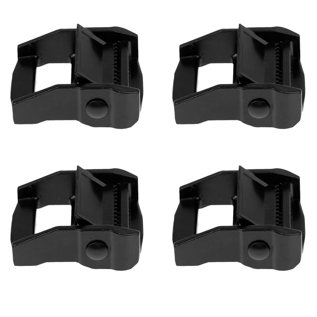 4PCS Kayak Canoe Carrier Cam Buckle Toggle Clip Strap Webbing Buckle Black
