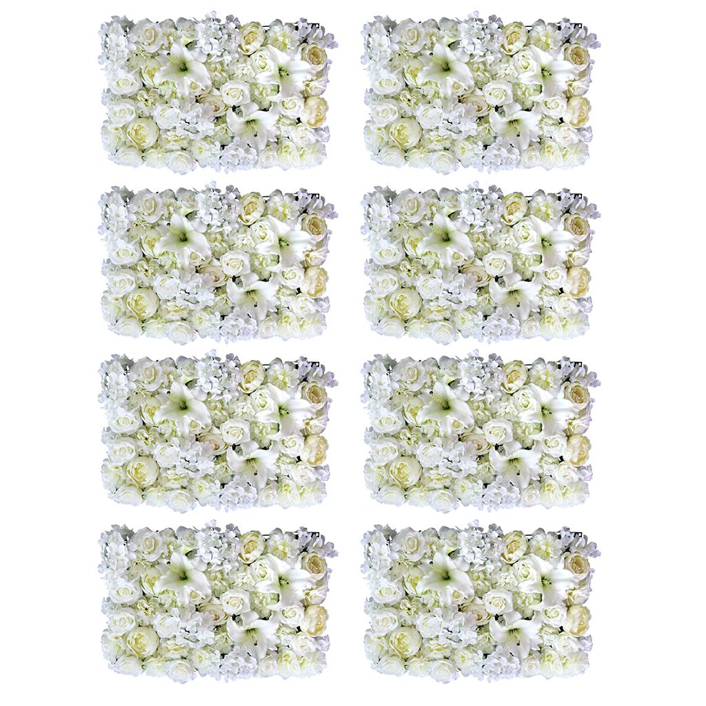 8x Artificial Rose Peony Lily Wall Panels Wedding Venue Decor Backdrops