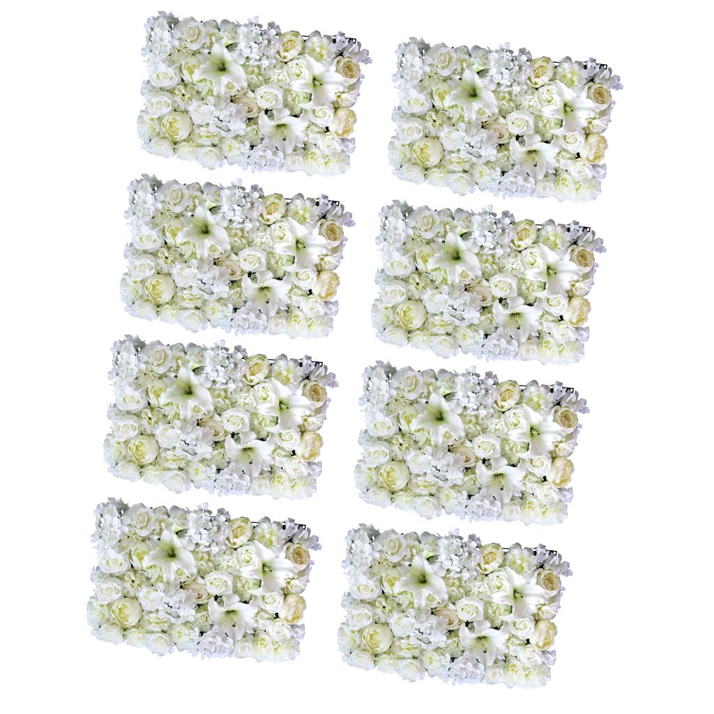 8x Artificial Rose Peony Lily Wall Panels Wedding Venue Decor Backdrops