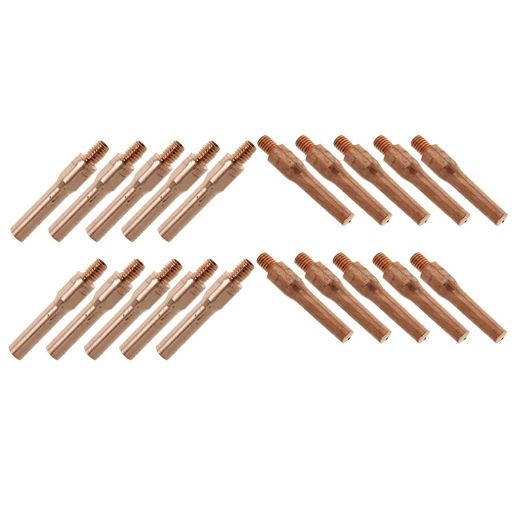 10 Pcs Red Copper Gas Shielded Weld Welding Contact Nozzle 0.8mm+1.0mm