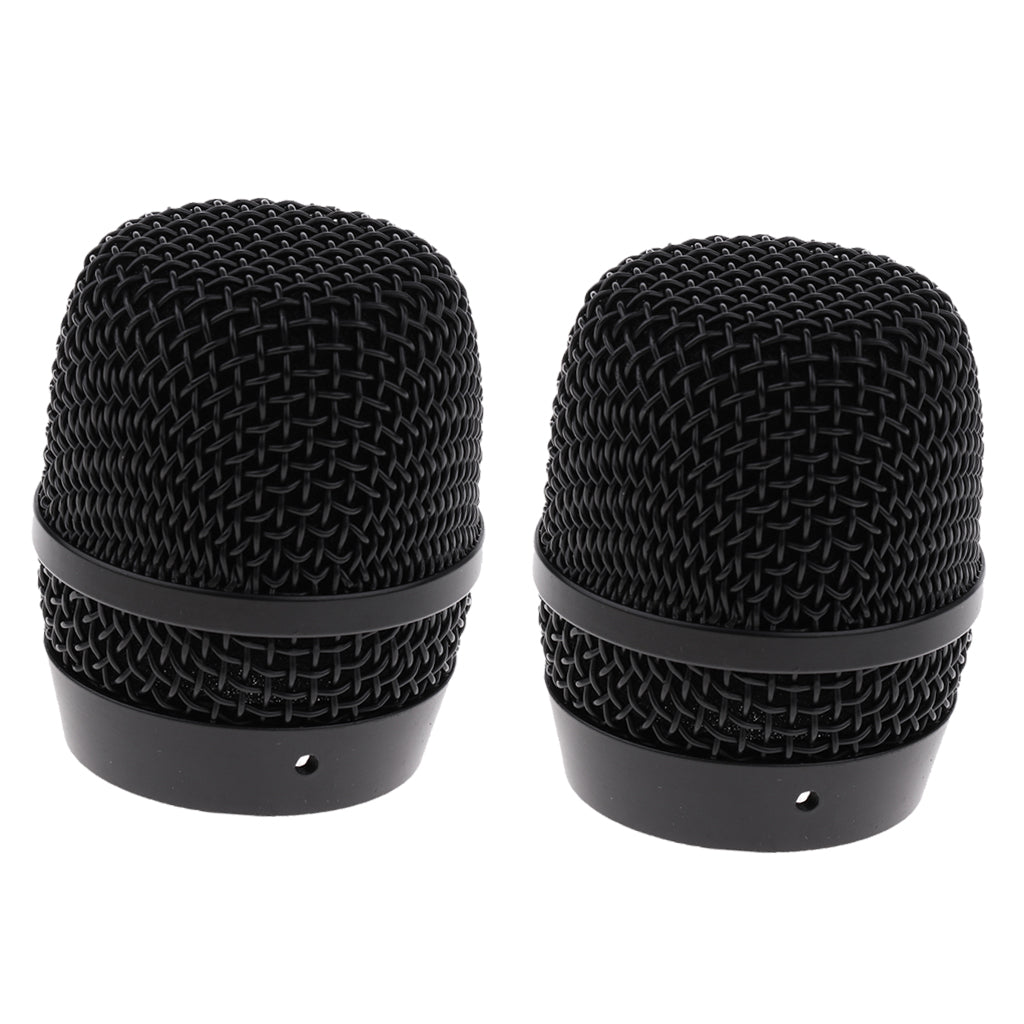 2 Pieces Steel Mesh Microphone Replacement Grill Heads