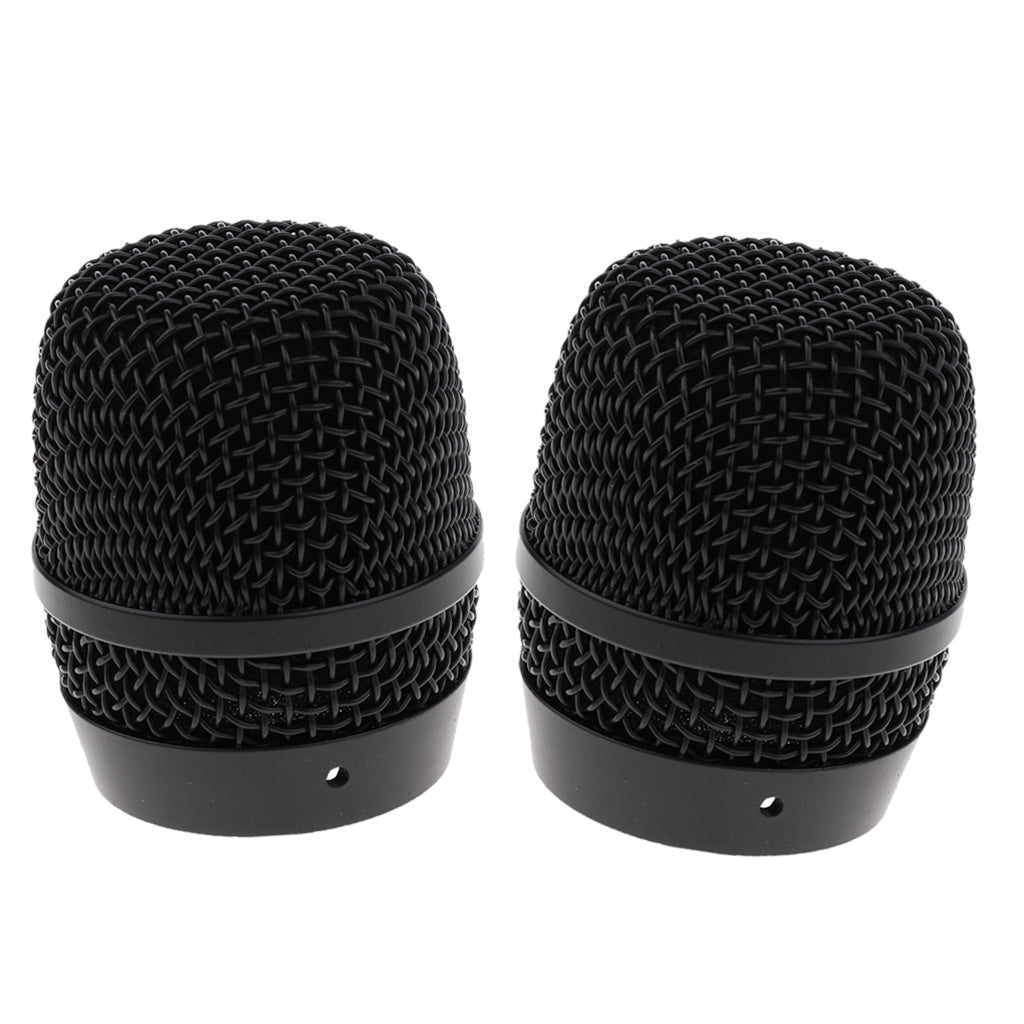 2 Pieces Steel Mesh Microphone Replacement Grill Heads
