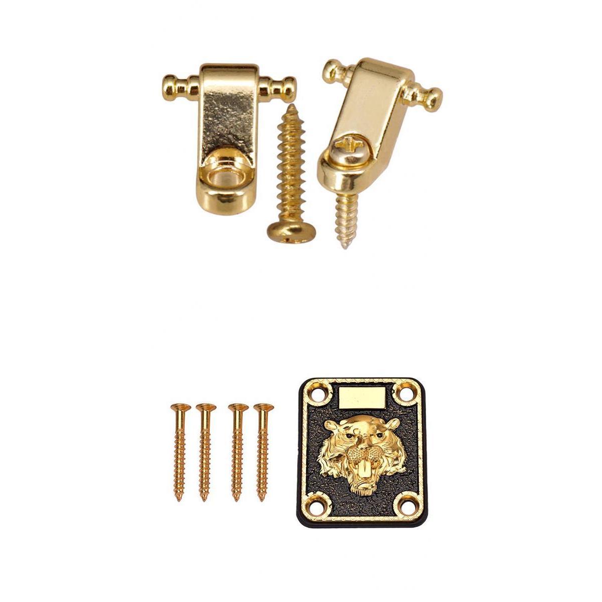 1 Set Guitar Neck Plate with String Retainer for Electric Guitar Parts