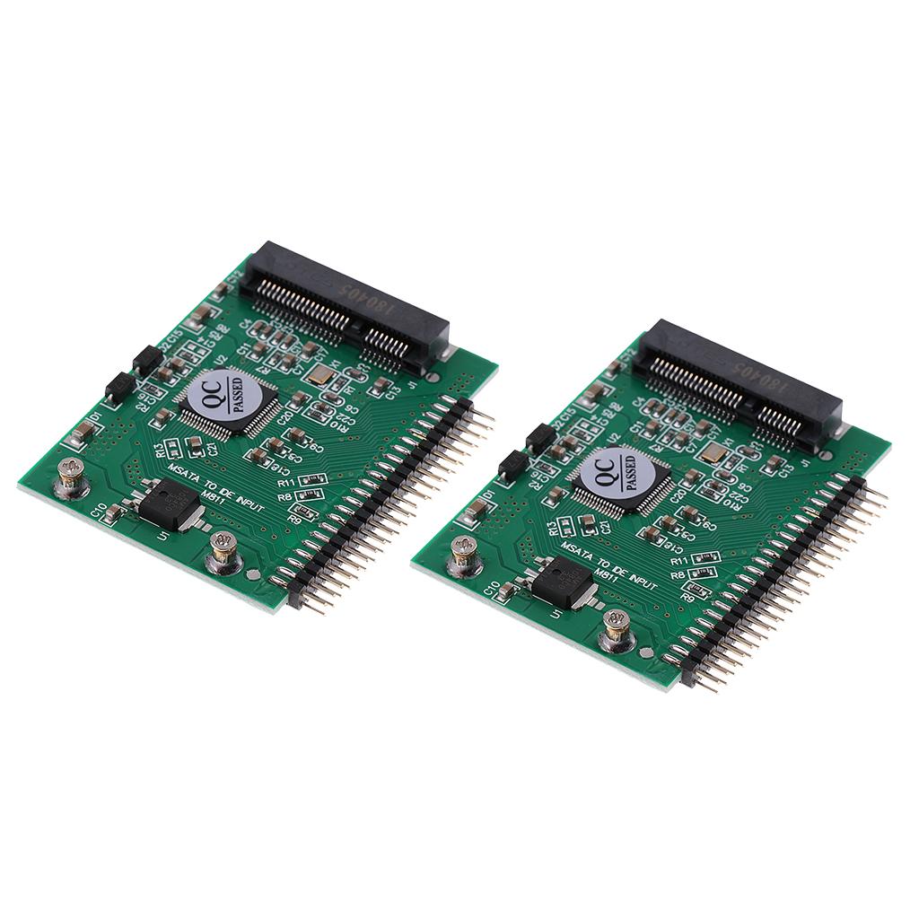 2x mSATA SSD to 2.5inch 44Pin Male IDE HDD Adapter Converter Card for Laptop