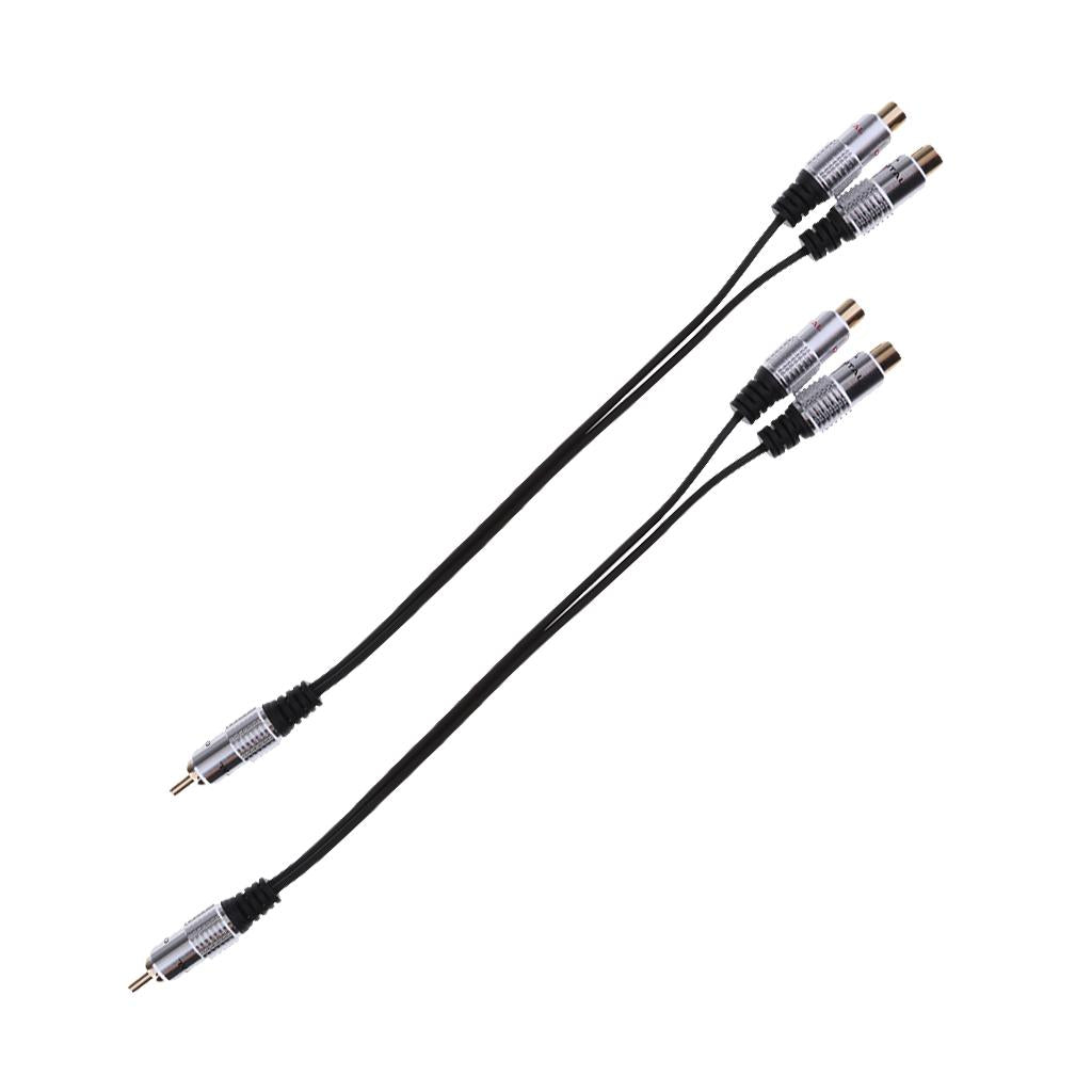 2x Premium RCA Male to 2-RCA Female Adapter Stereo Y Splitter Audio Cable