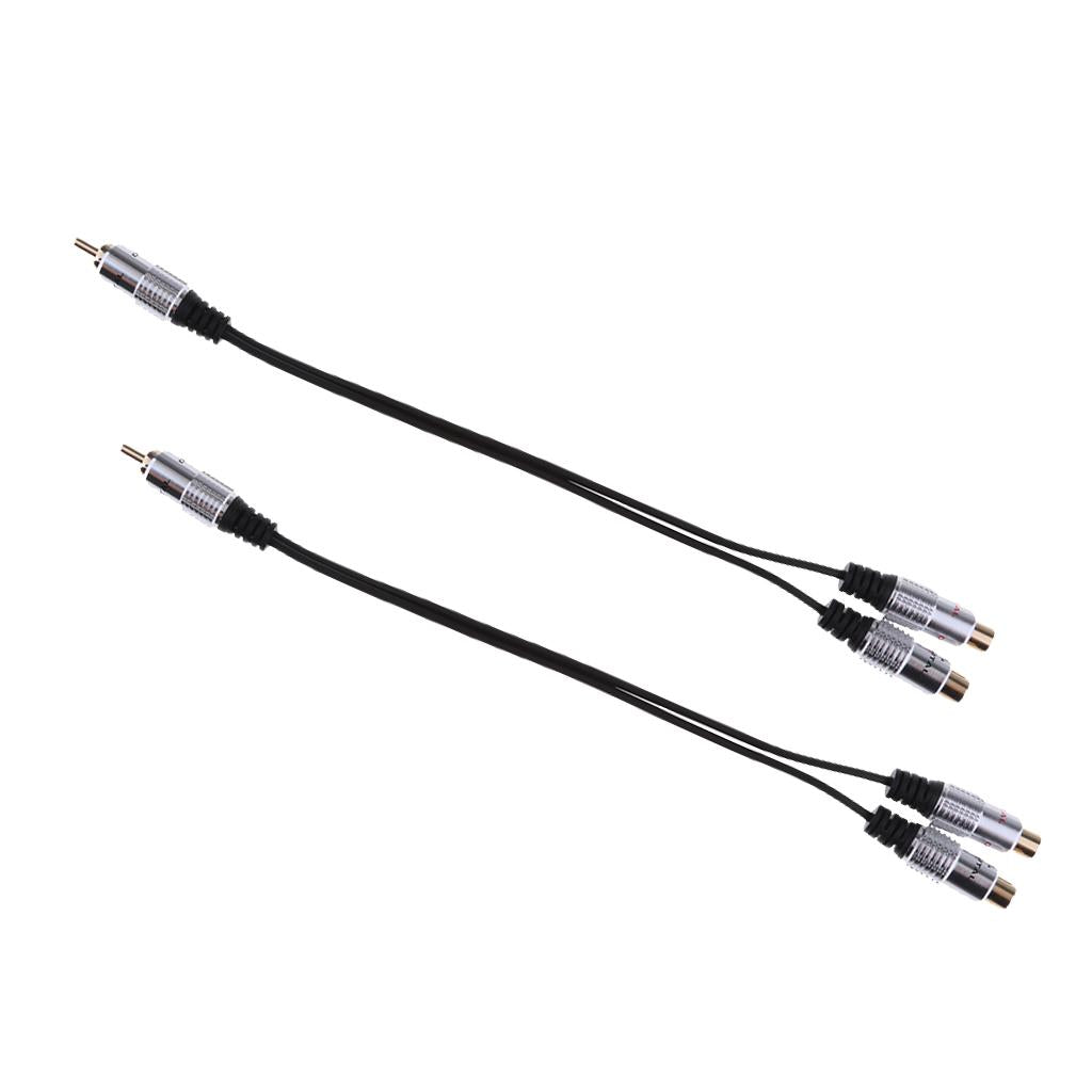 2x Premium RCA Male to 2-RCA Female Adapter Stereo Y Splitter Audio Cable