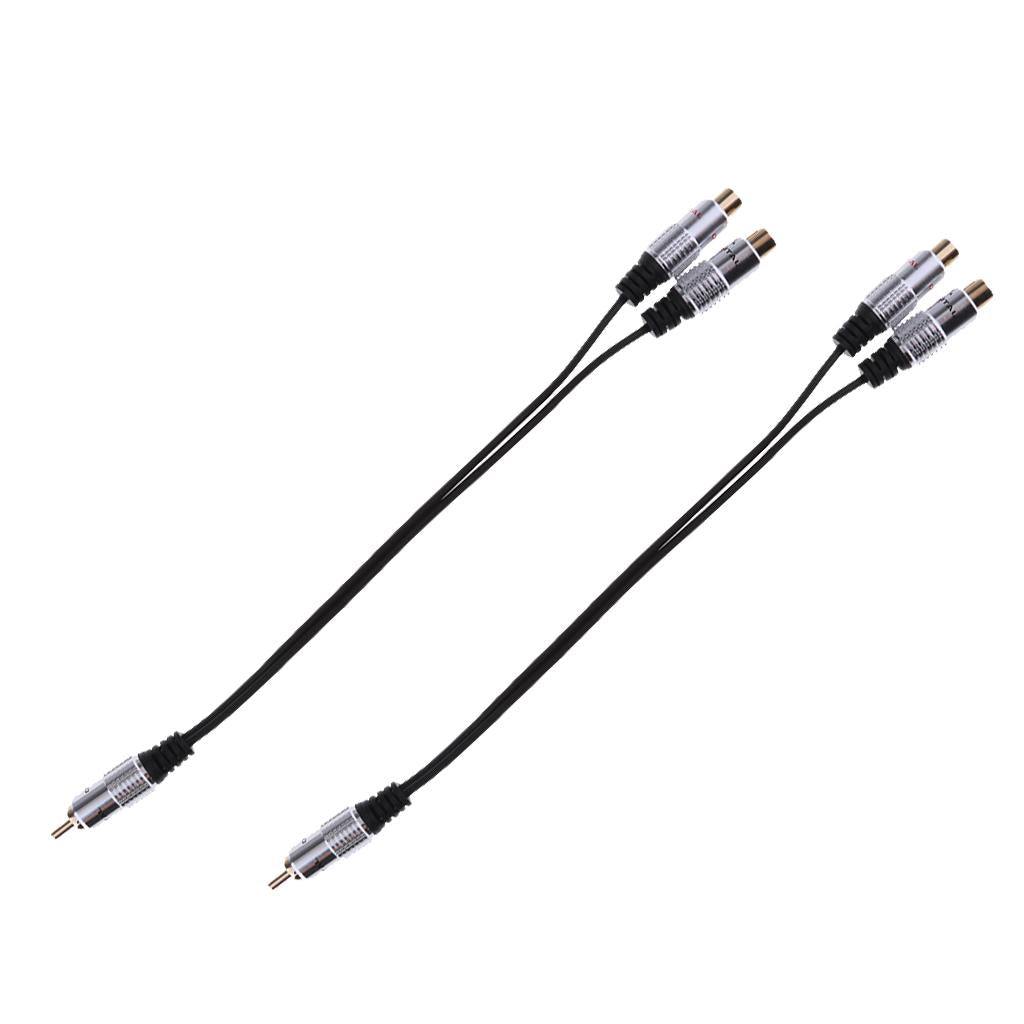 2x Premium RCA Male to 2-RCA Female Adapter Stereo Y Splitter Audio Cable
